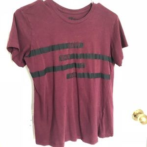 maroon “happy when it rains” t shirt